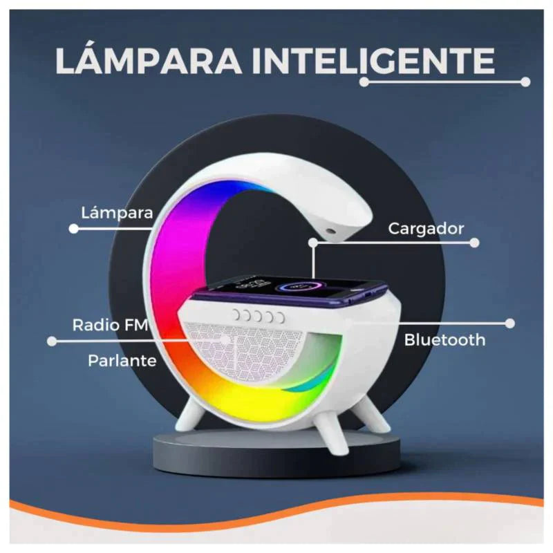 Lámpara LED 5 en 1 - Smart™ + Altavoz + Carga Inalámbrica
